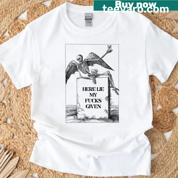 Oversized T-shirt with humorous text about not caring