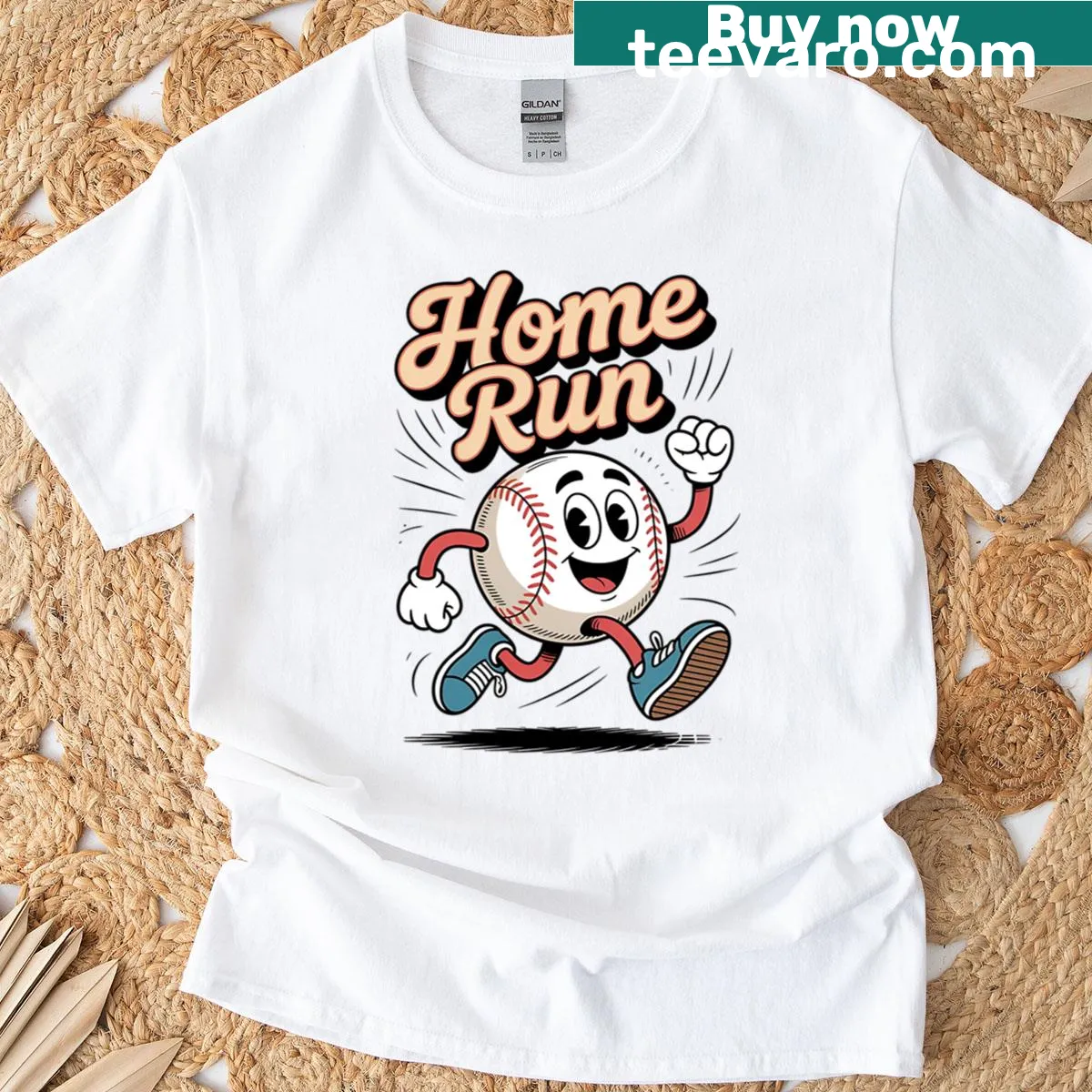 Illustration of a baseball mascot with a bat on T-shirt — on a men's t-shirt