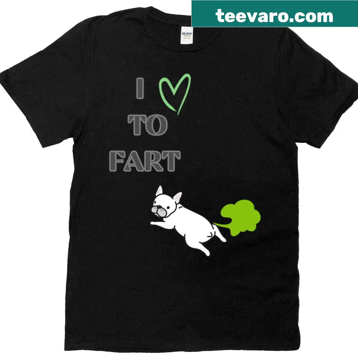Funny T-shirt with the phrase 'I Love Fard' featuring a bulldog design — on a men's t-shirt