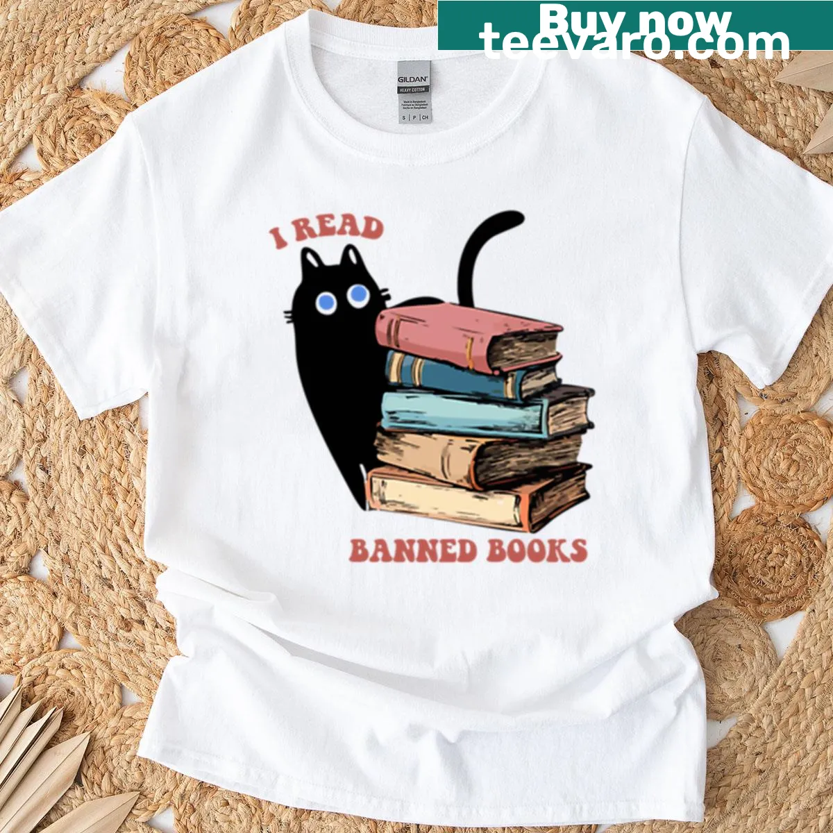 T-shirt declaring 'I Read Banned Books' in bold text — on a men's t-shirt