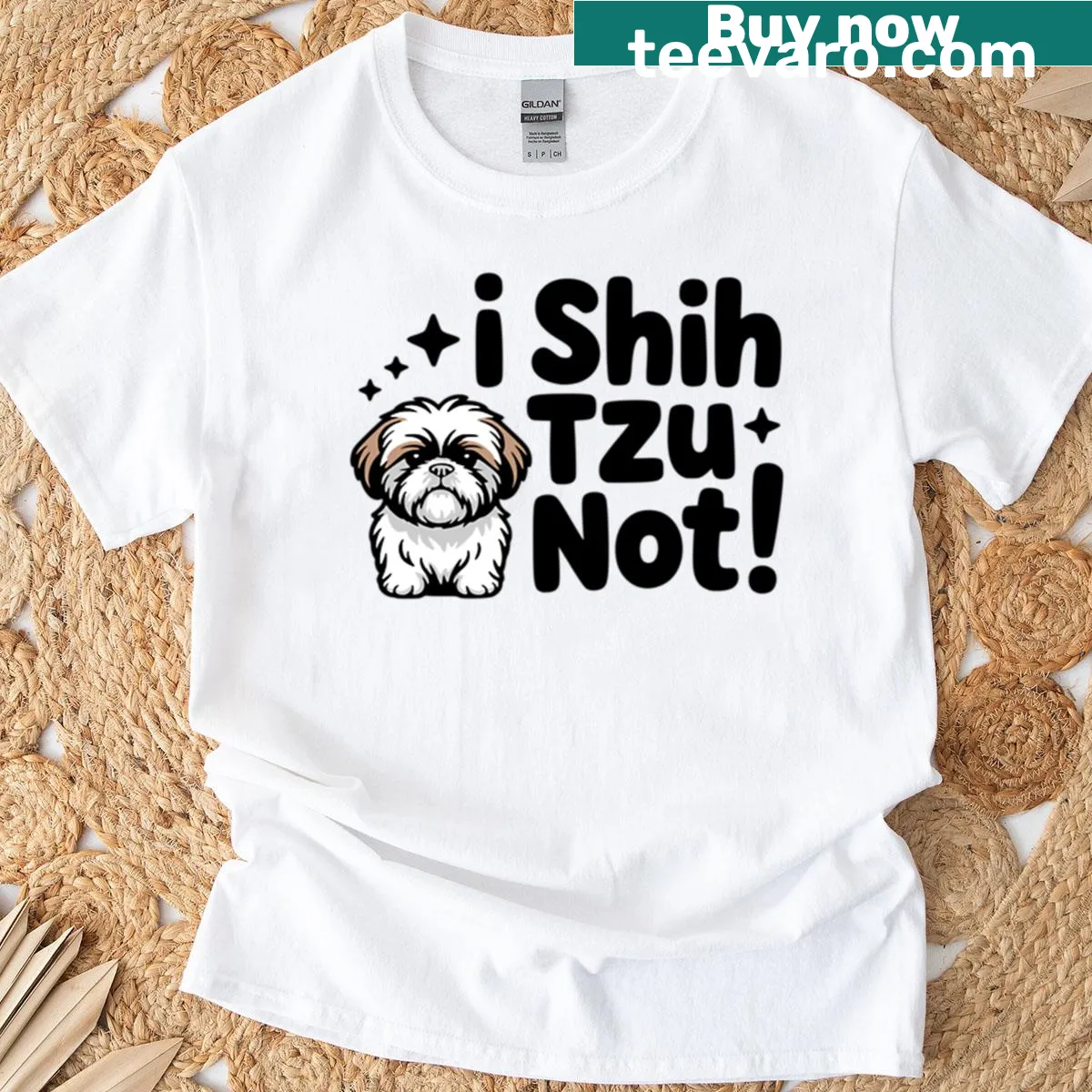 Funny T-shirt with 'I Shihtzu Not' and Shih Tzu graphic — on a men's t-shirt