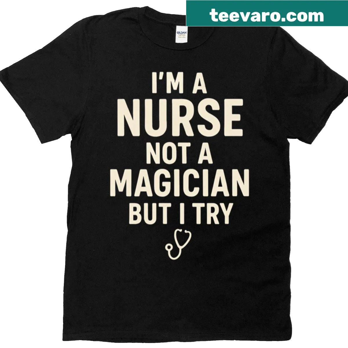 Funny RN nurse t-shirt with humorous medical quote — on a men's t-shirt