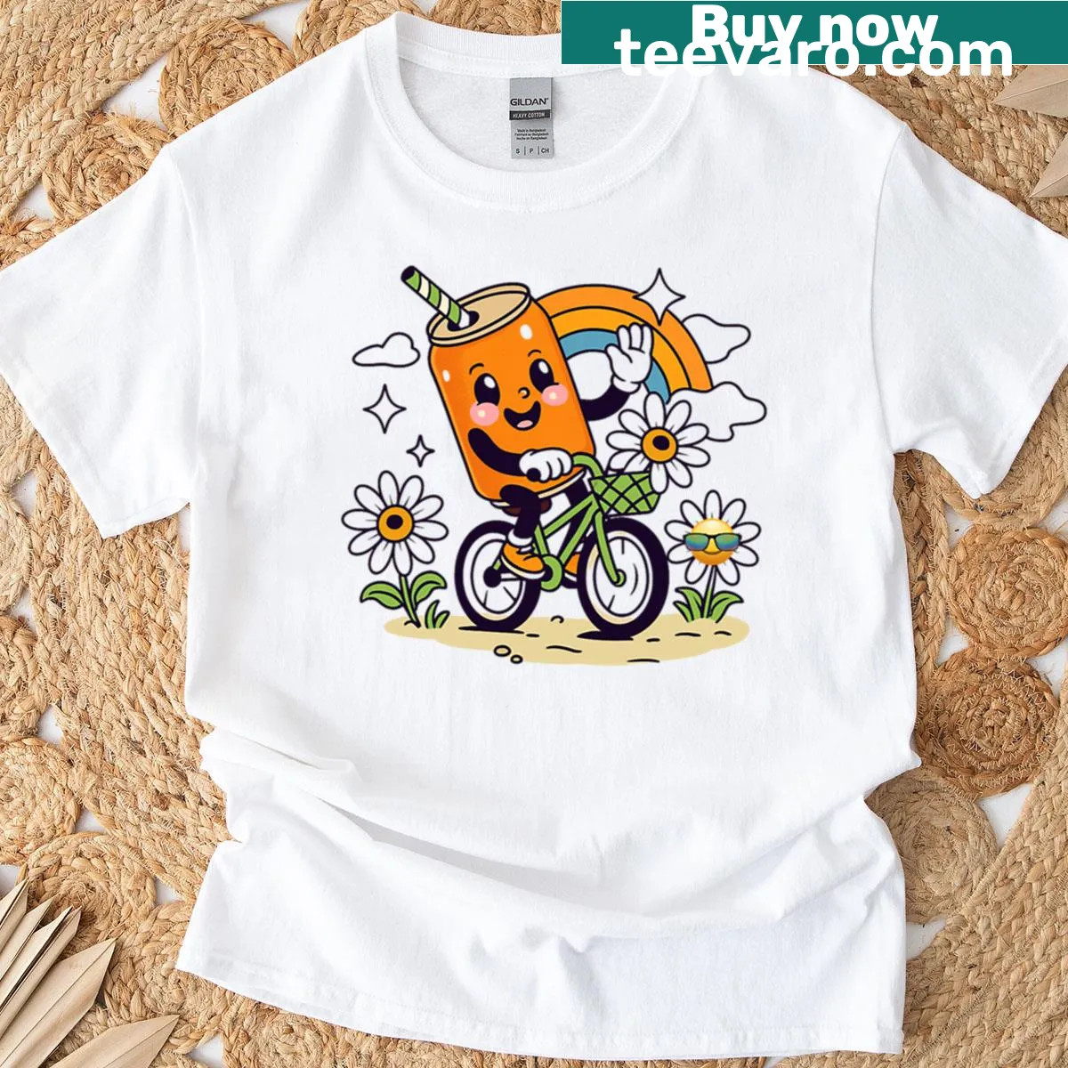 Cheeky cartoon bird illustration on a t-shirt — on a men's t-shirt