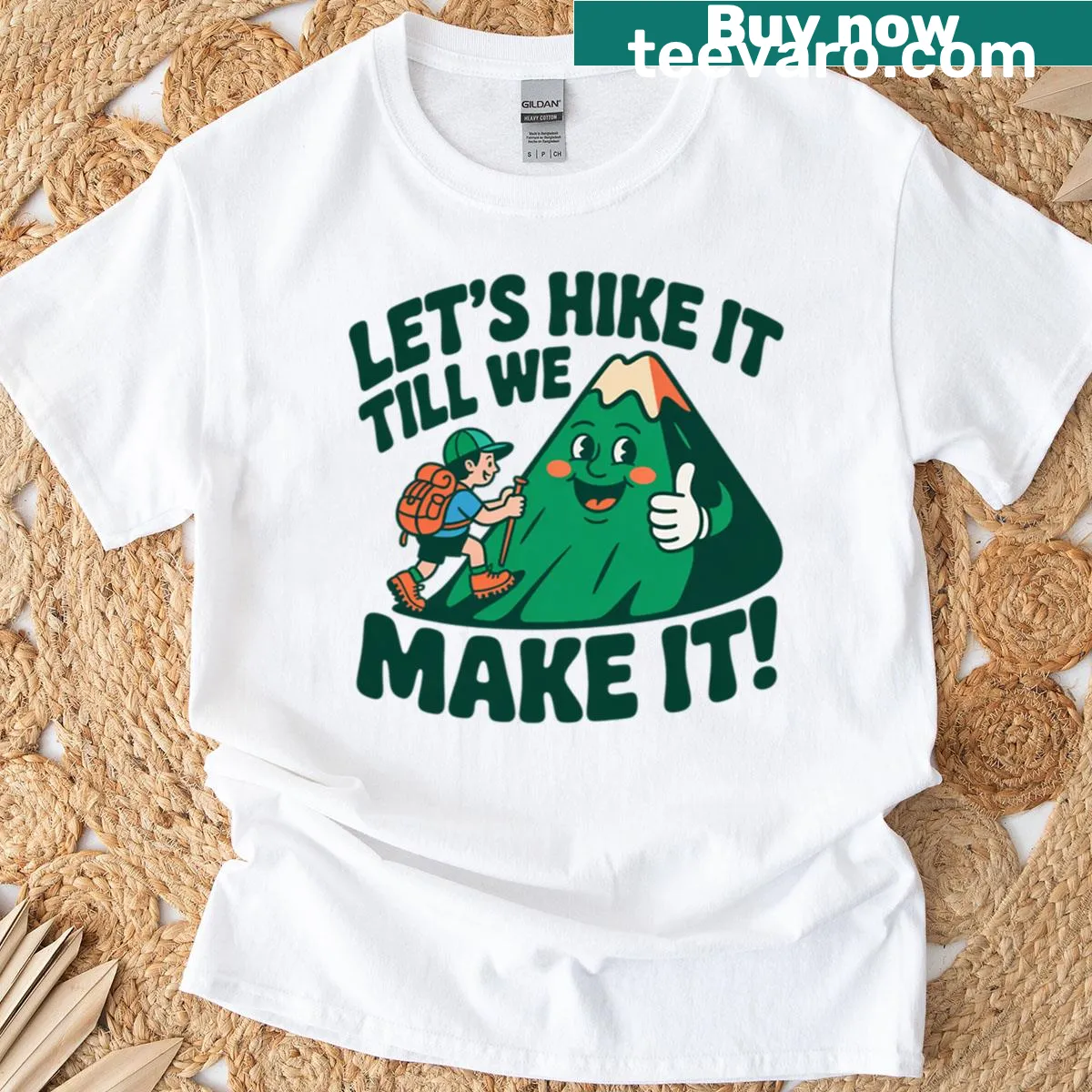 Inspirational hiking graphic on a T-shirt — on a men's t-shirt