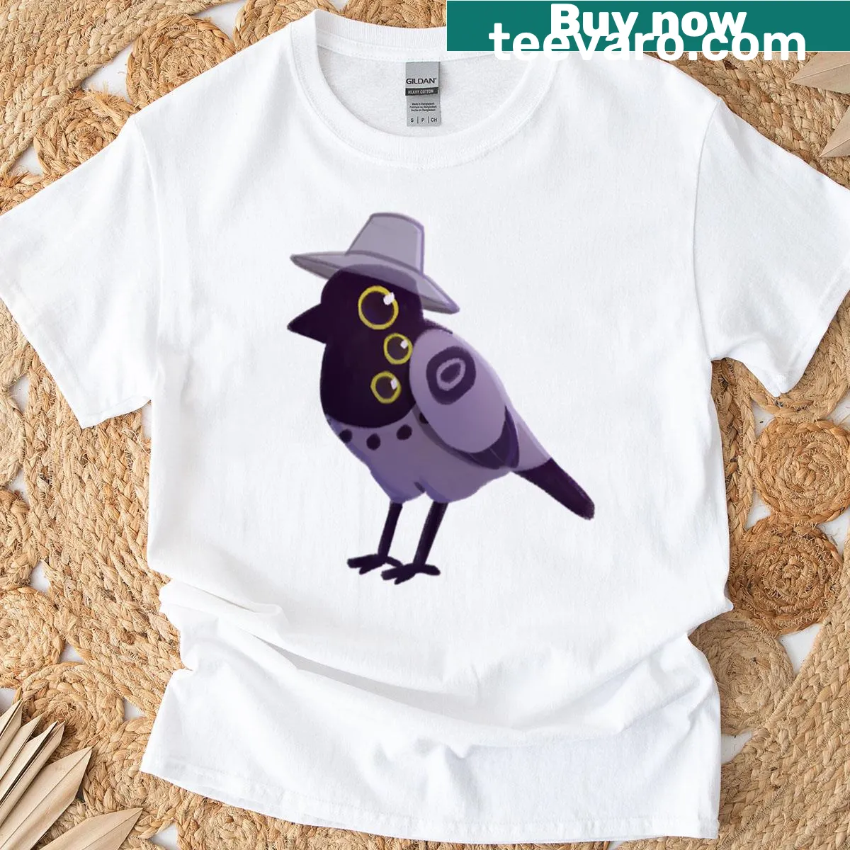 Kpop Demon Hunters t-shirt featuring a whimsical magpie graphic — on a men's t-shirt