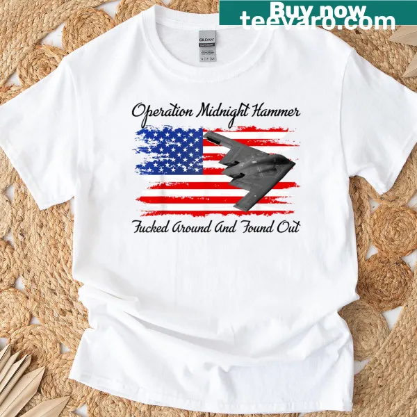 American flag T-shirt with 'Midnight Hammer' text