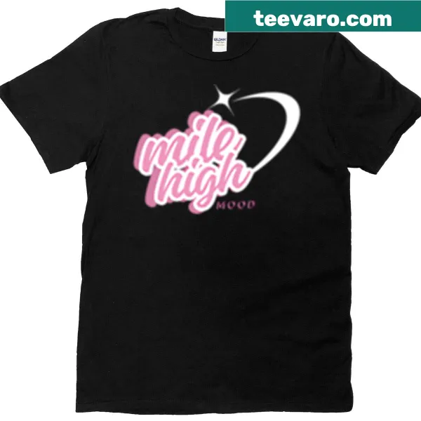 Playful T-shirt with 'Mile High Mood' phrase