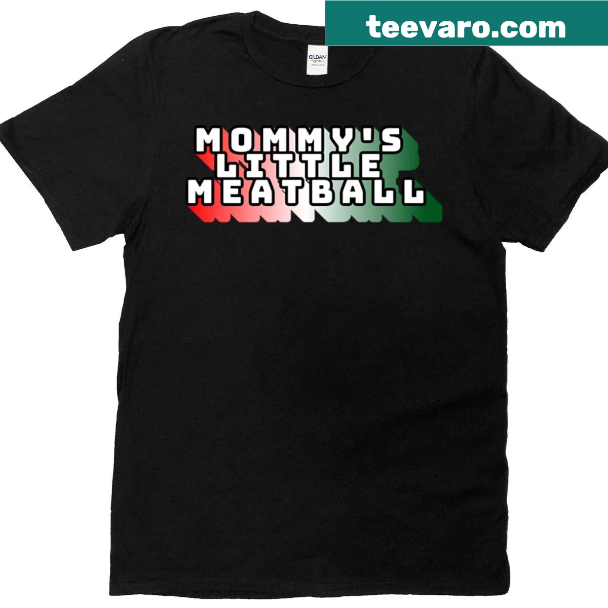 Funny meatball graphic on a cartoon Italian mom shirt — on a men's t-shirt