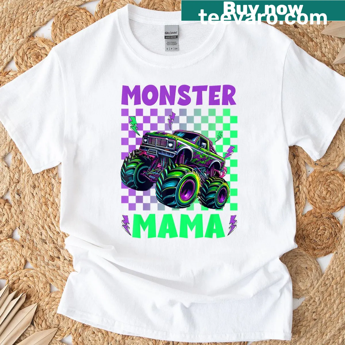 T-shirt for moms with 'Monster Truck Mom' for birthday celebrations — on a men's t-shirt