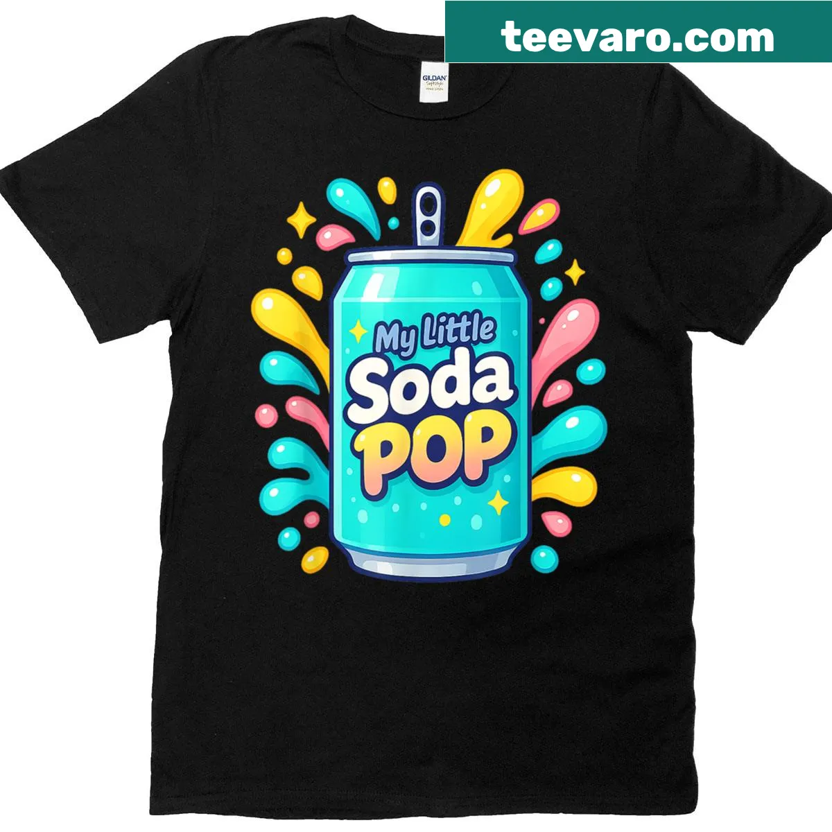 Cute soda pop and K-pop themed design for kids on a T-shirt. — on a men's t-shirt