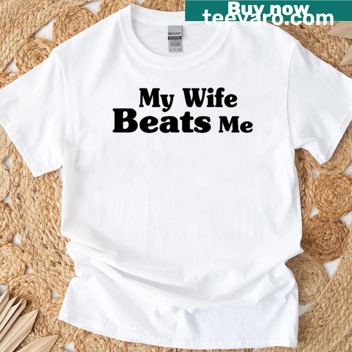 Sarcastic design T-shirt for husbands with humorous text — on a men's t-shirt