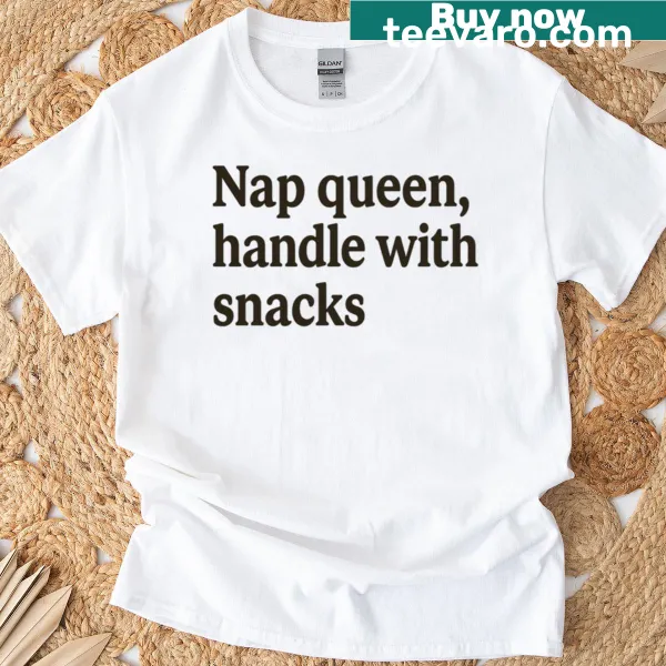 Oversized T-shirt declaring Nap Queen with fun text