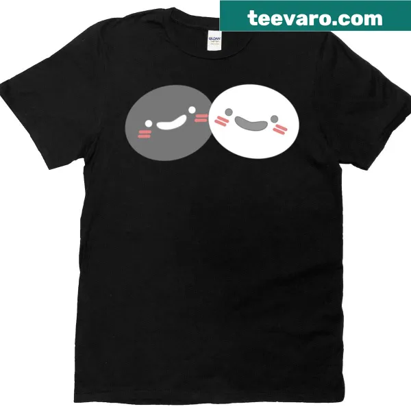 T-shirt featuring a variety of playful face illustrations