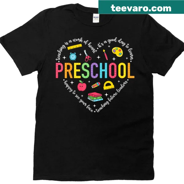 Heart graphic T-shirt for kids celebrating first day of preschool