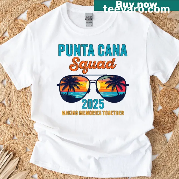 Retro summer vacation themed Punta Cana Squad t-shirt