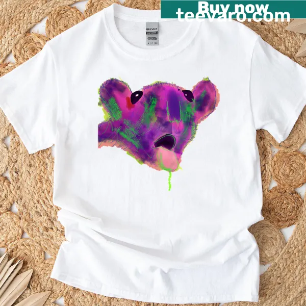 Playful queso character illustrated on a food-themed T-shirt