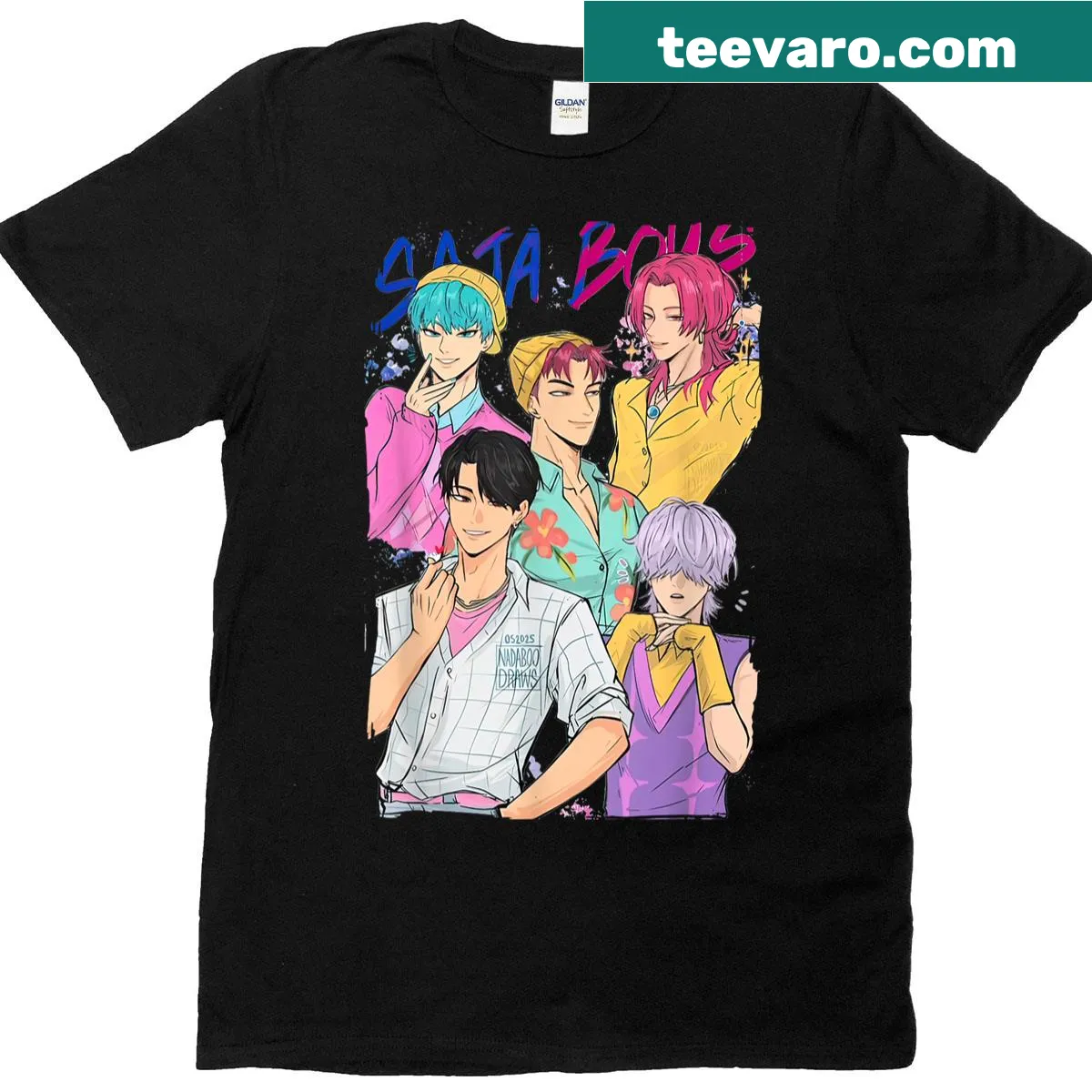 Official Saja Boy graphic on a t-shirt — on a men's t-shirt