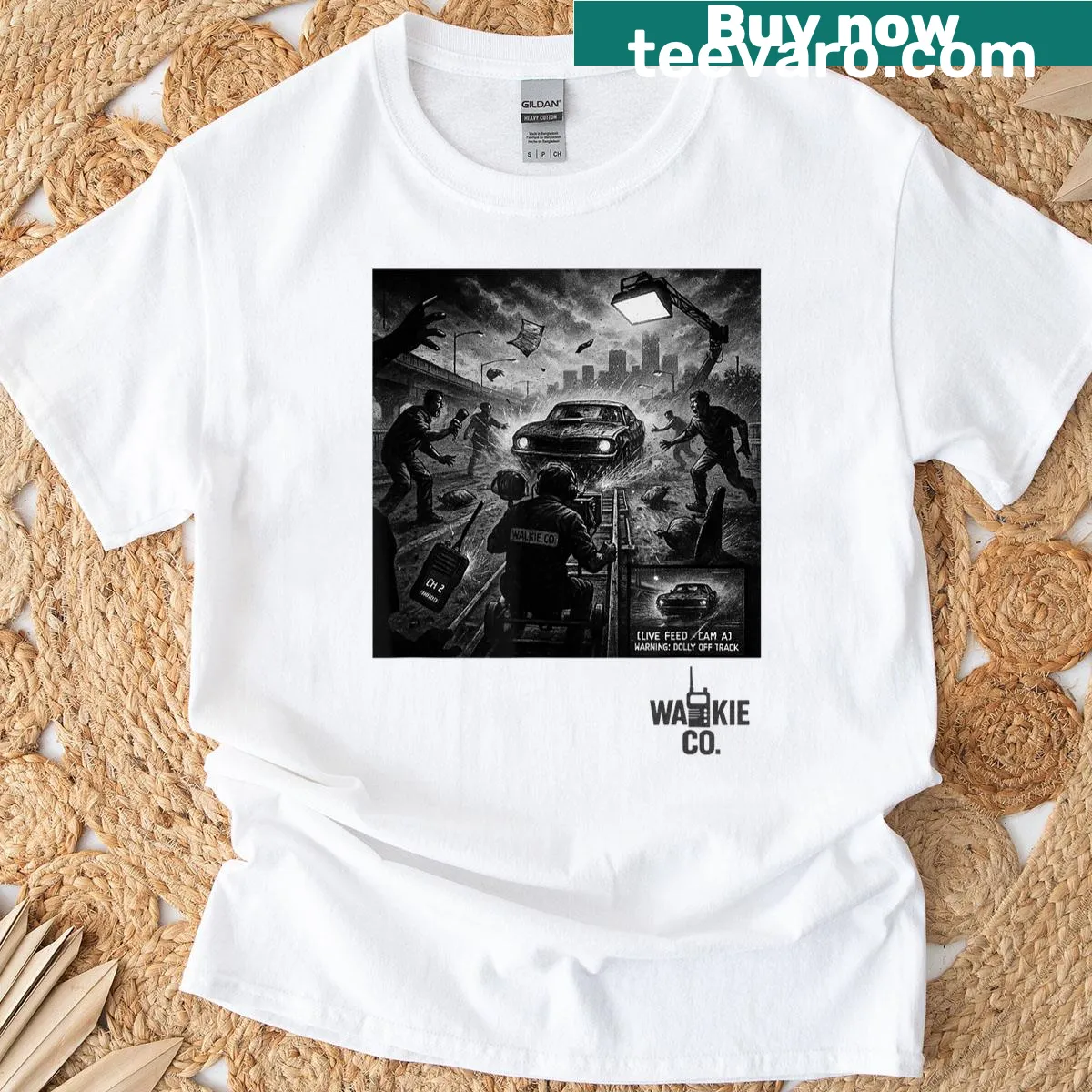 Typographic Scene 38 t-shirt with bold text design — on a men's t-shirt