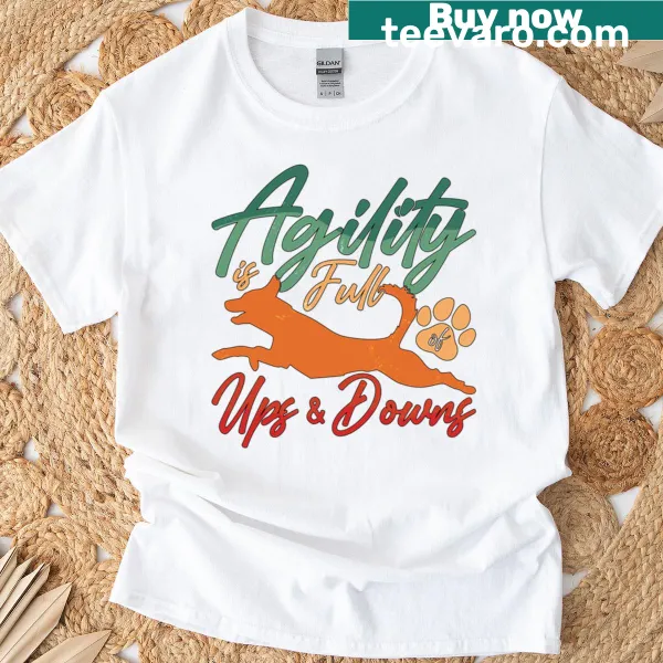 Service dog trainer t-shirt with agility theme text