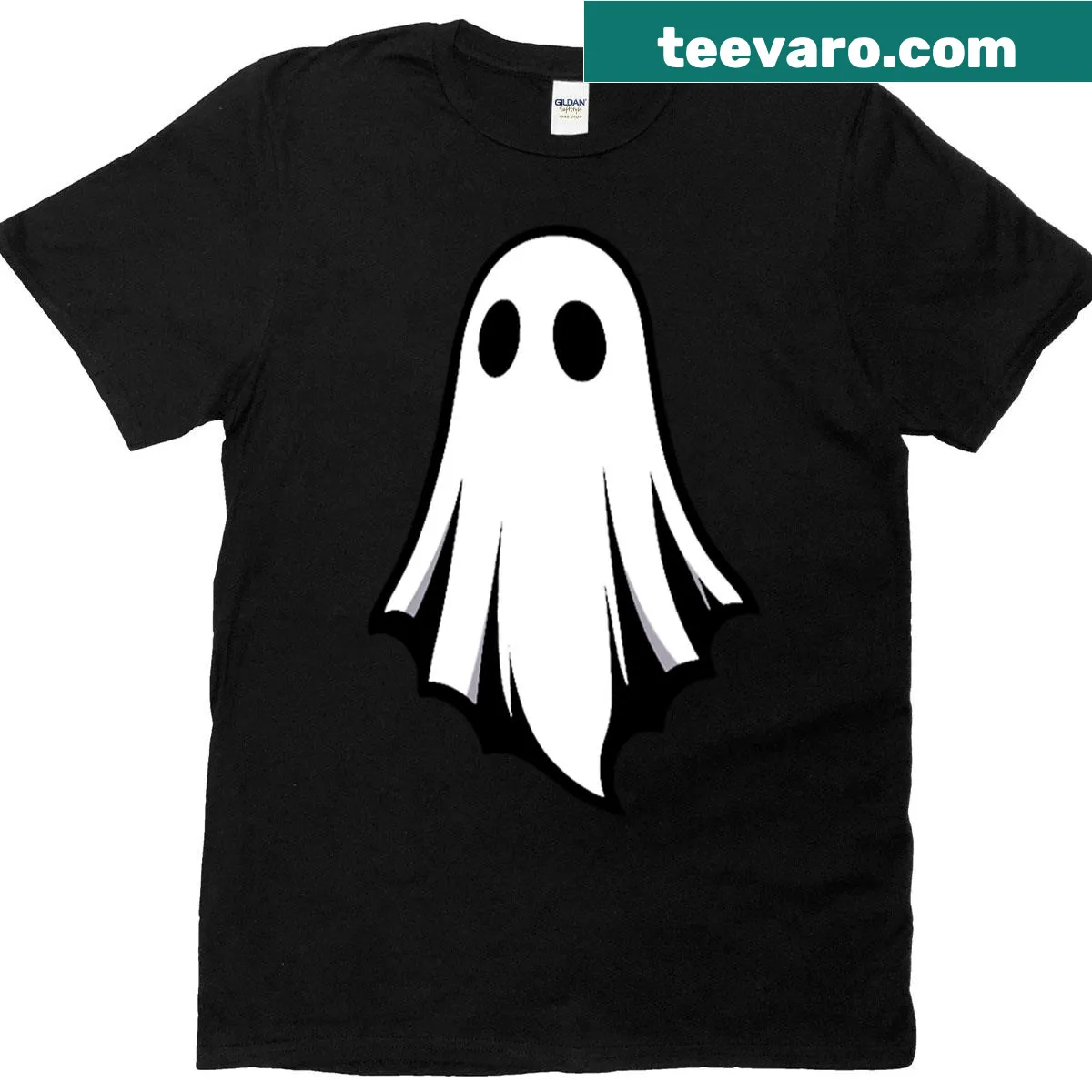 Oversized T-shirt with a cartoon sheet ghost design — on a men's t-shirt