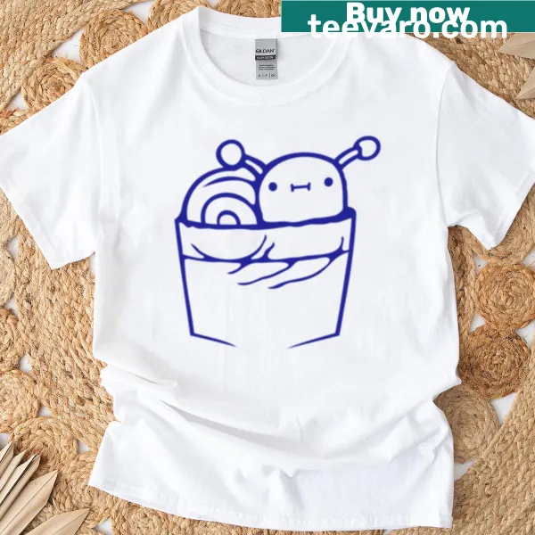 Cute snail in a pocket illustration with the word 'Traveler'