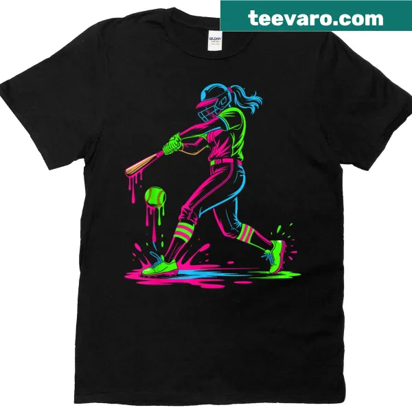 T-shirt with a softball design dripping like ice cream