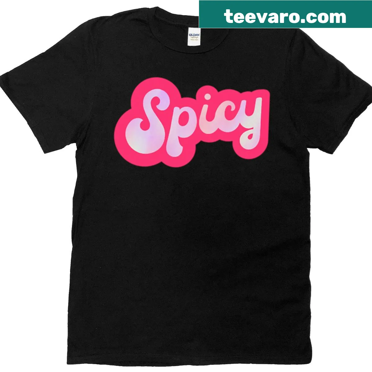 Bold retro font t-shirt with playful sticker aesthetic — on a men's t-shirt