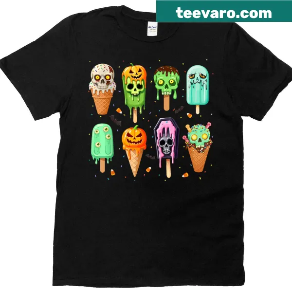 T-shirt featuring a spooky popsicle design for Summerween