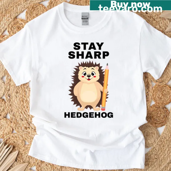 Funny t-shirt with a hedgehog graphic promoting motivation for students