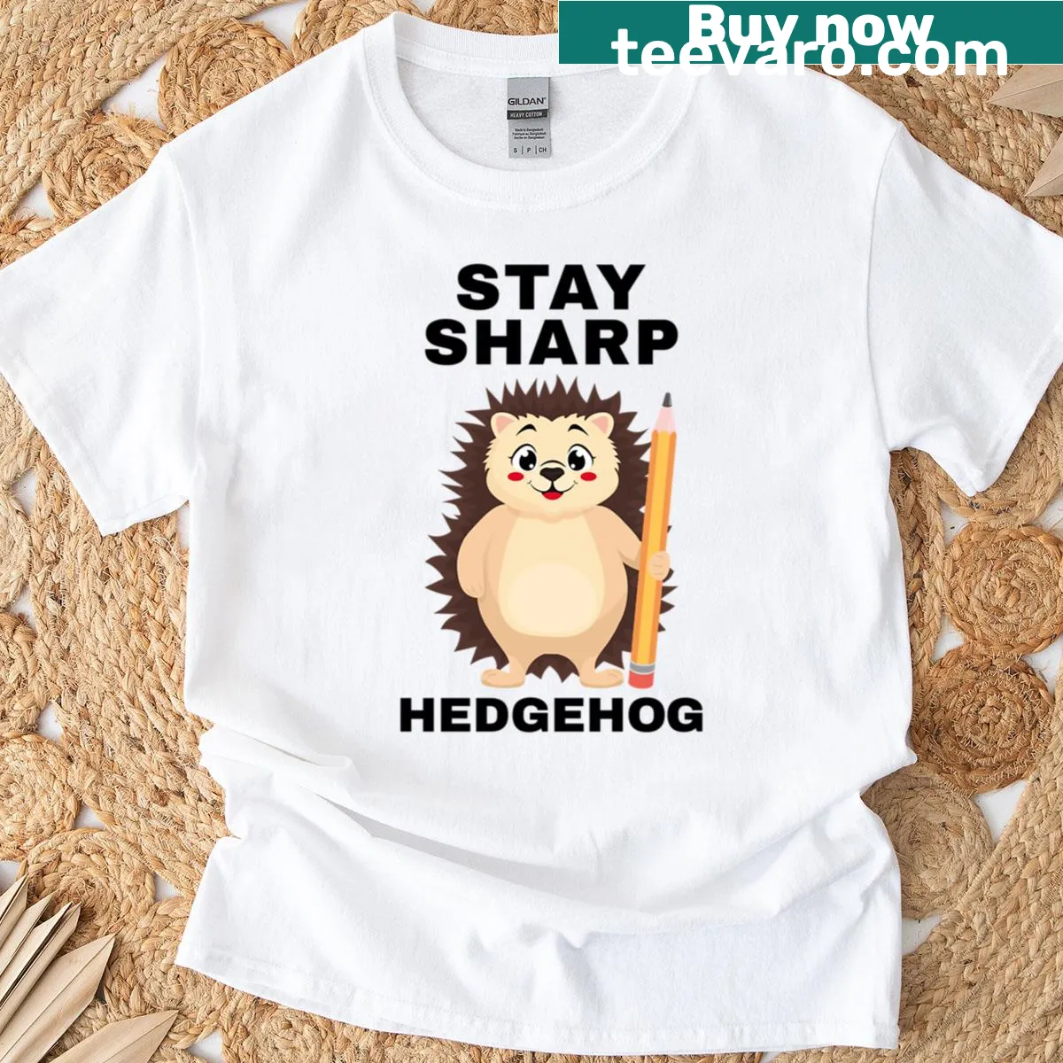 Funny t-shirt with a hedgehog graphic promoting motivation for students — on a men's t-shirt