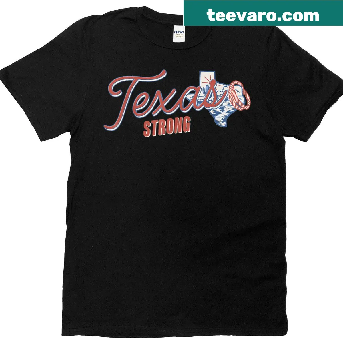Vintage t-shirt with a supportive message for Texas flood relief — on a men's t-shirt