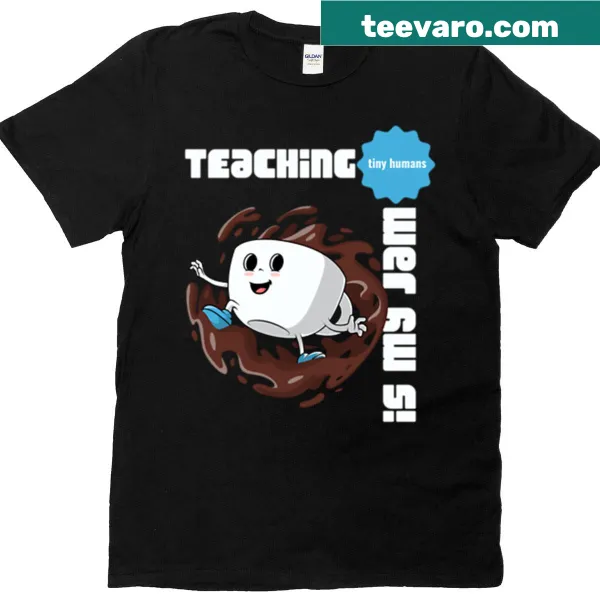 Oversized T-shirt with 'Teaching Is My Jam' in fun typography