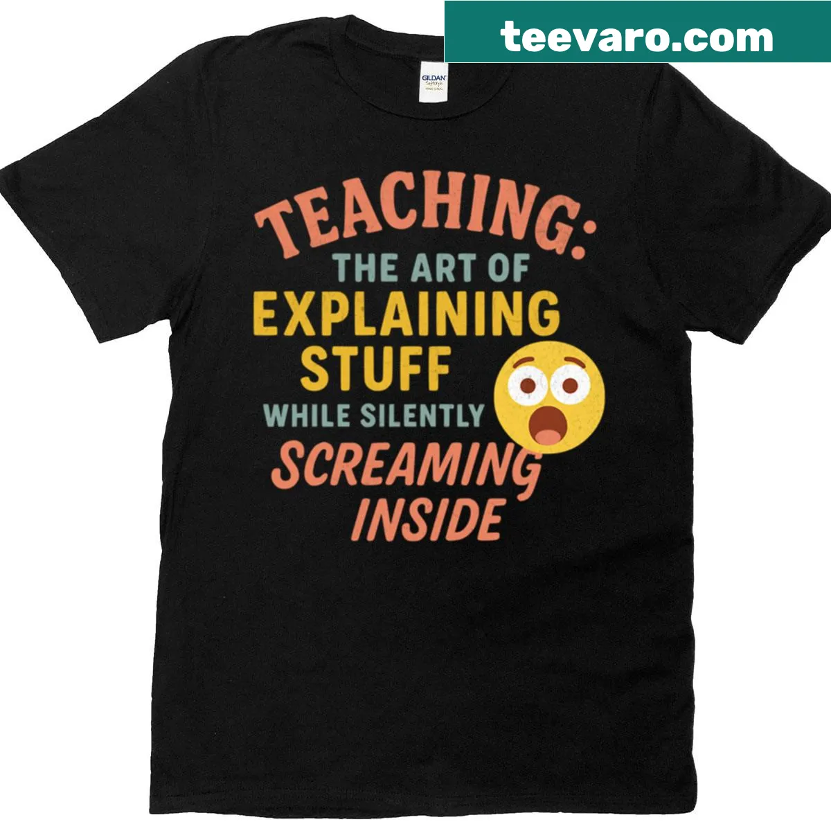 Funny teacher T-shirt about explaining concepts and silent struggles — on a men's t-shirt