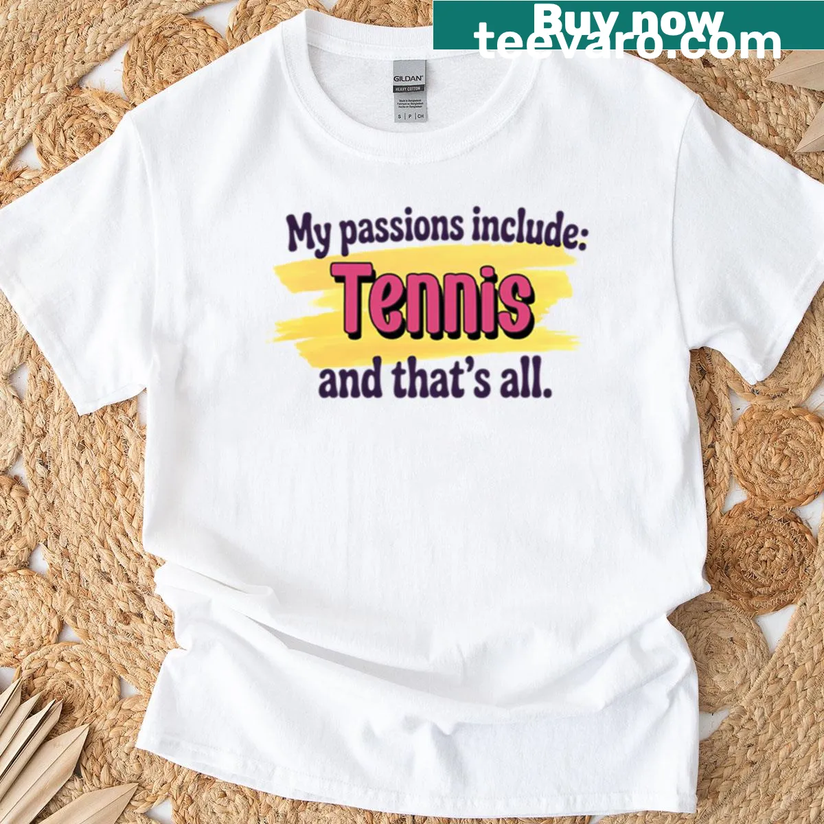 Typography-based Tennis Is My Passion T-shirt for tennis lovers — on a men's t-shirt