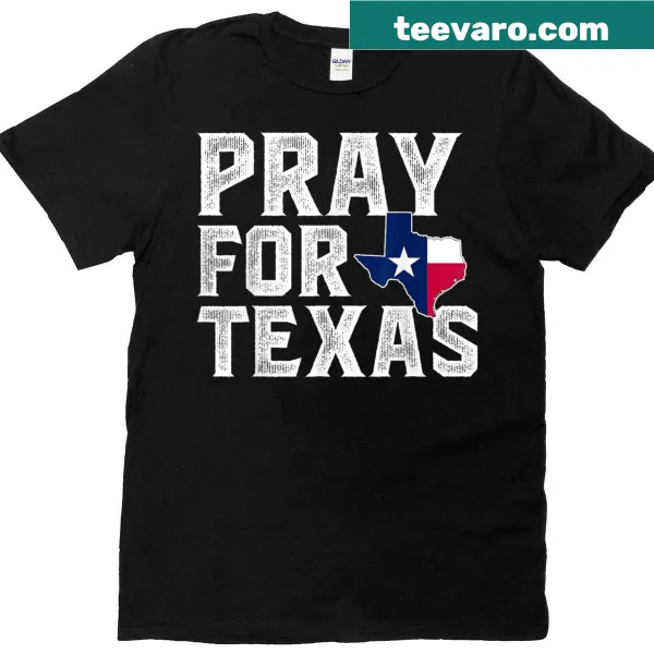 Distressed Texas flag T-shirt with 'Pray For Texas 2025'