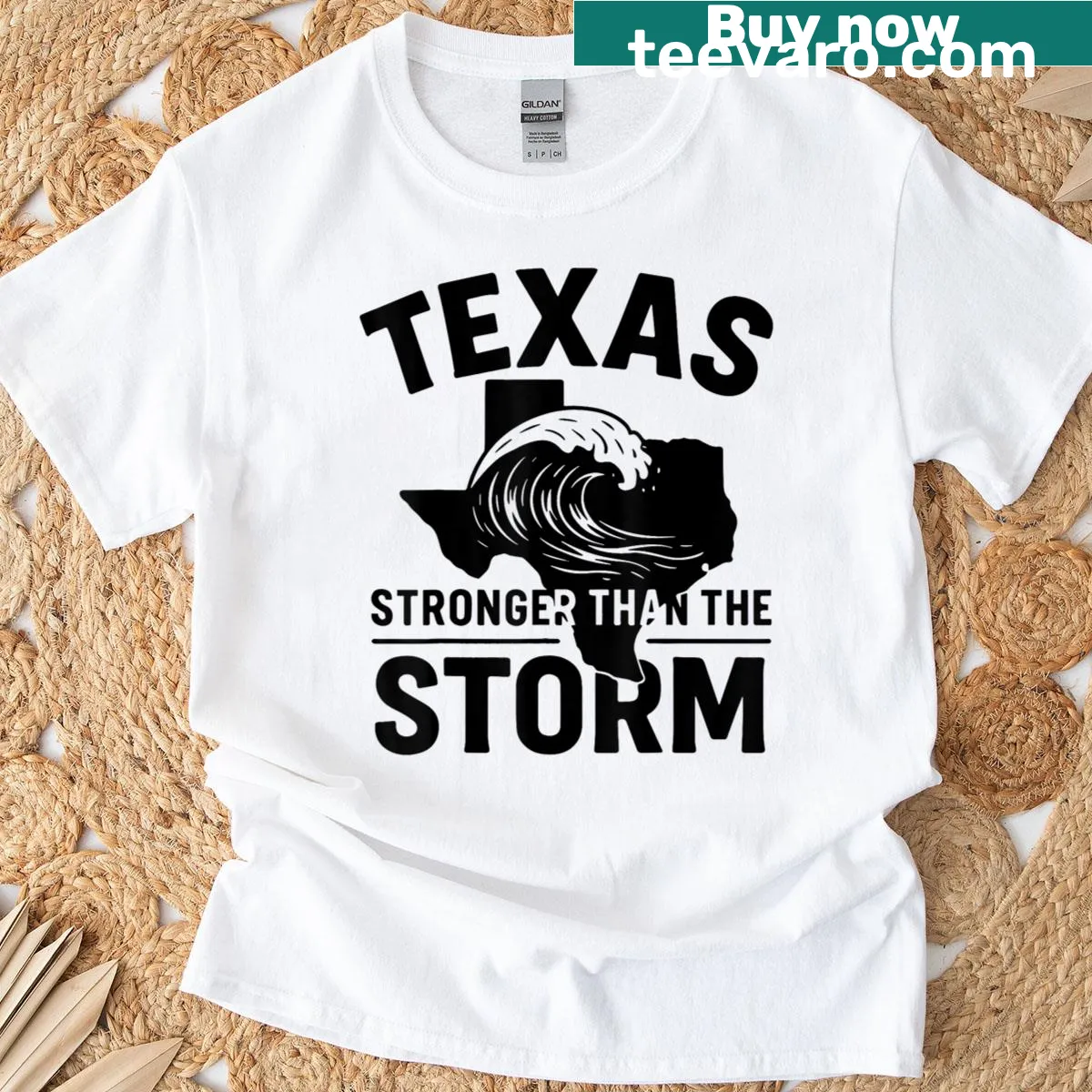 Texas Strong t-shirt with bold typography for Texas pride — on a men's t-shirt
