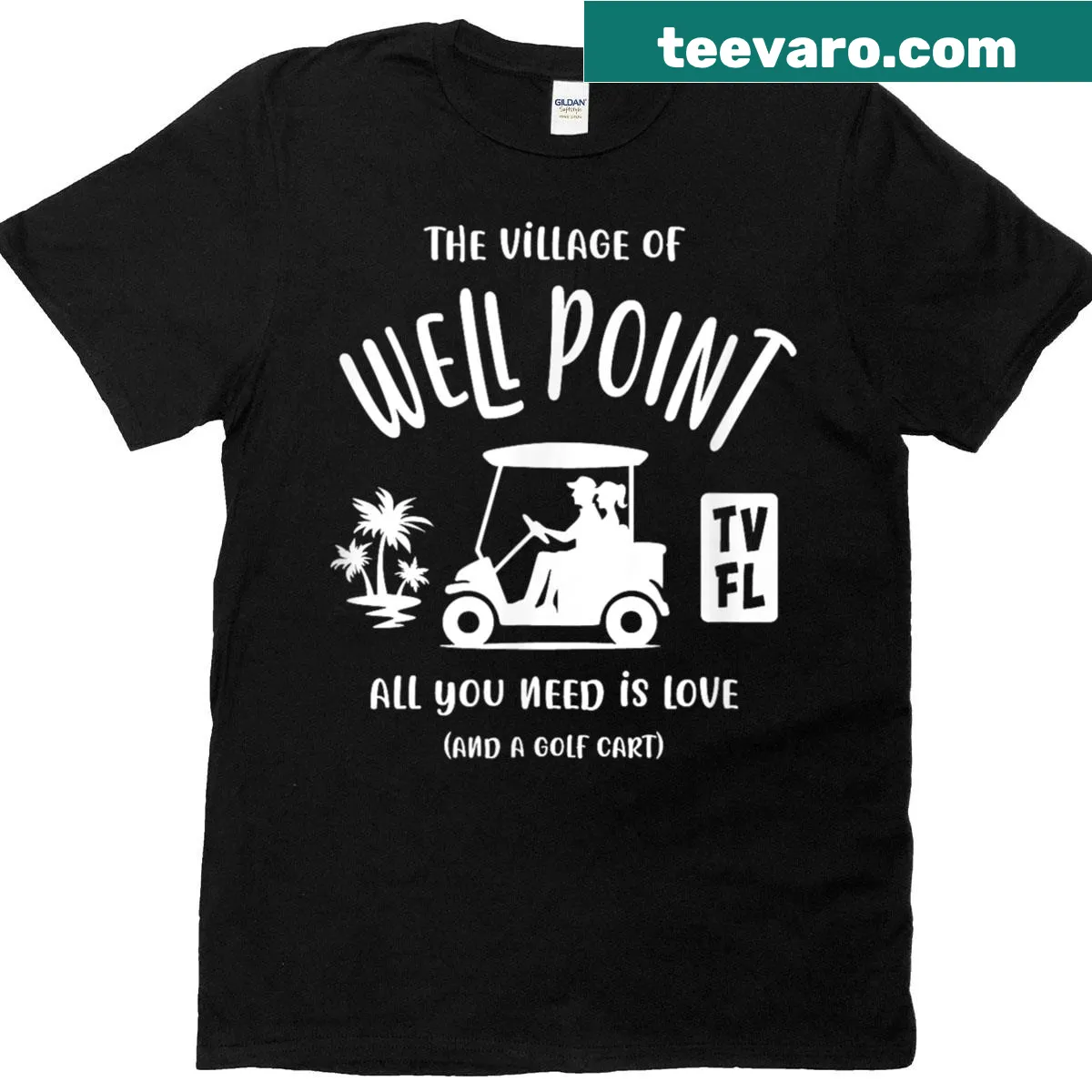 Golf cart design t-shirt inspired by Well Point. — on a men's t-shirt