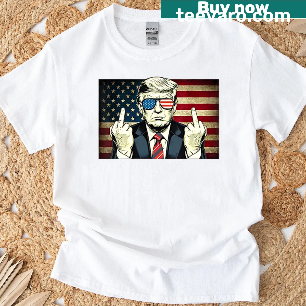 Patriotic t-shirt with pride flag design for 4th of July — on a men's t-shirt