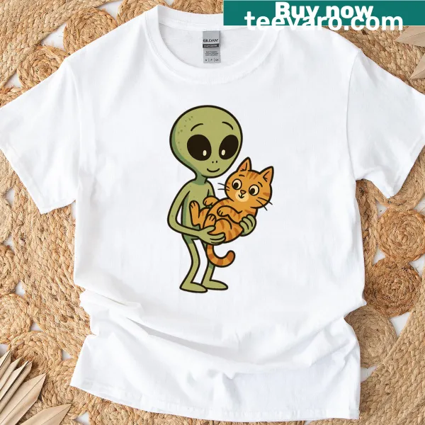 Playful T-shirt featuring quirky intergalactic friends illustration