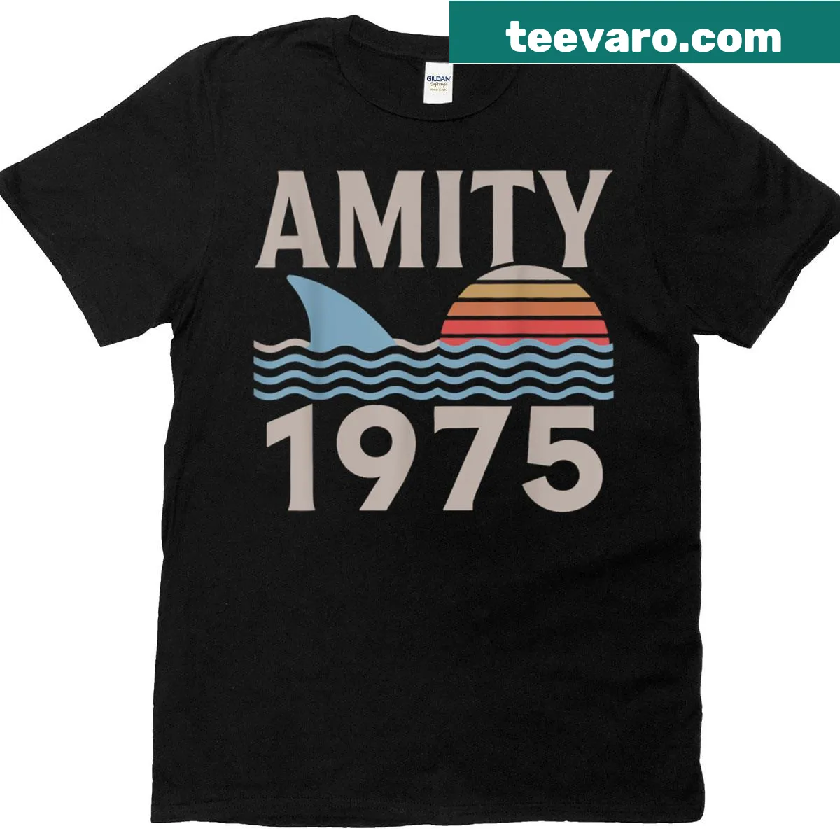 Vintage distressed T-shirt depicting a sailboat and sunrise — on a men's t-shirt