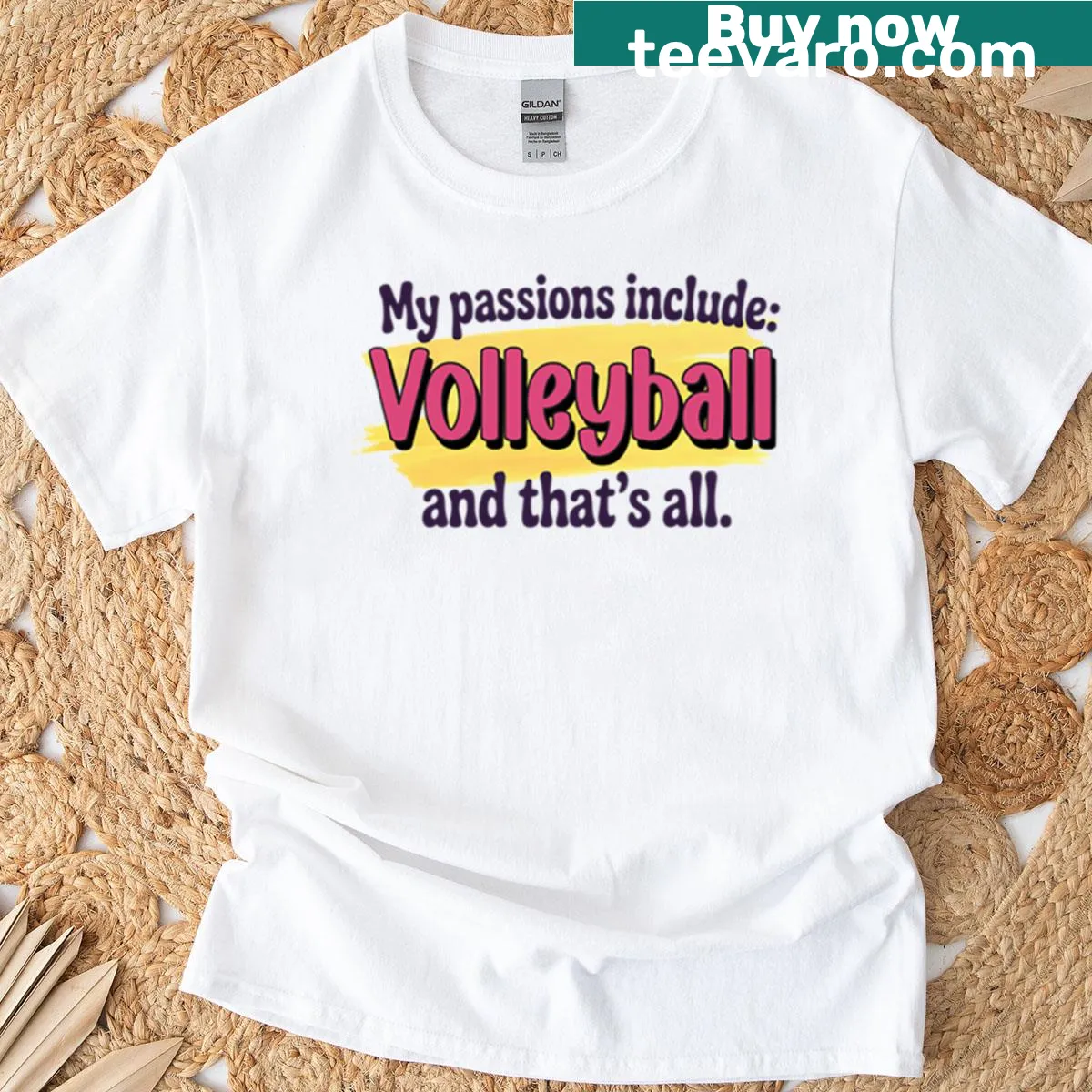 Funny volleyball t-shirt with passion quote — on a men's t-shirt