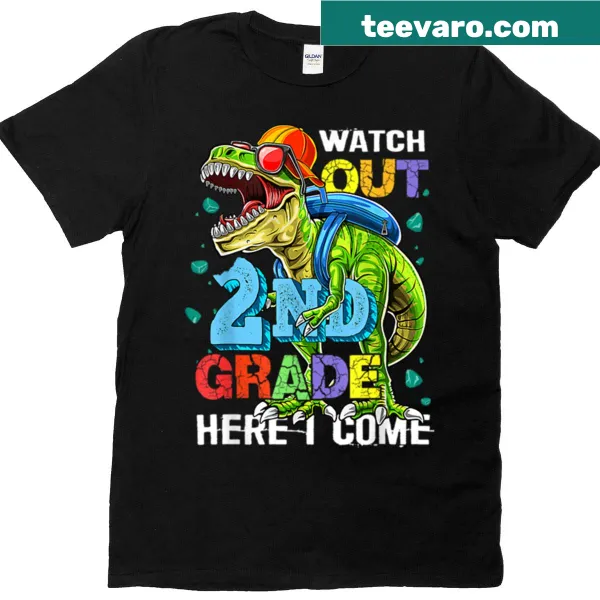 T-Rex Back To School T-shirt for 2nd graders with playful design