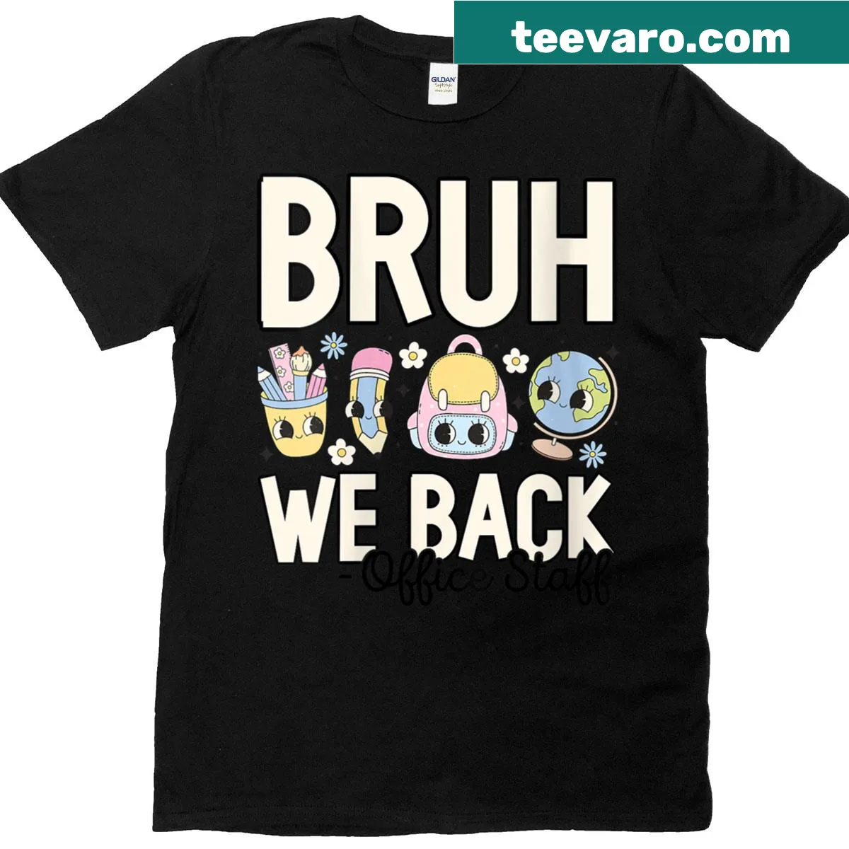 Back to school t-shirt for women with fun typography design — on a men's t-shirt