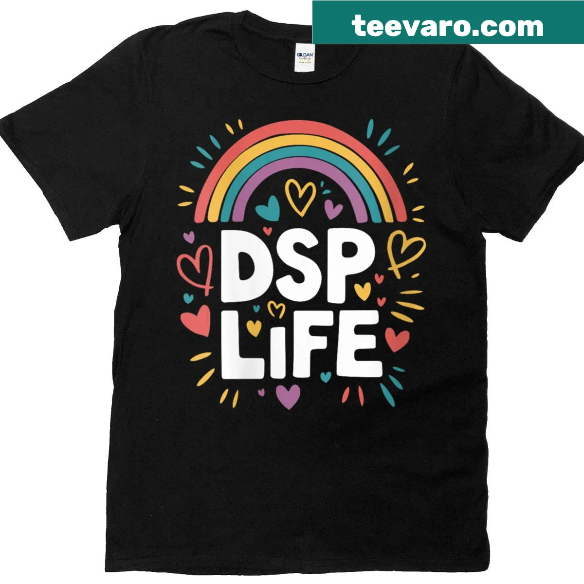 T-shirt celebrating Direct Support Professionals with 'DSP Life' text — on a men's t-shirt