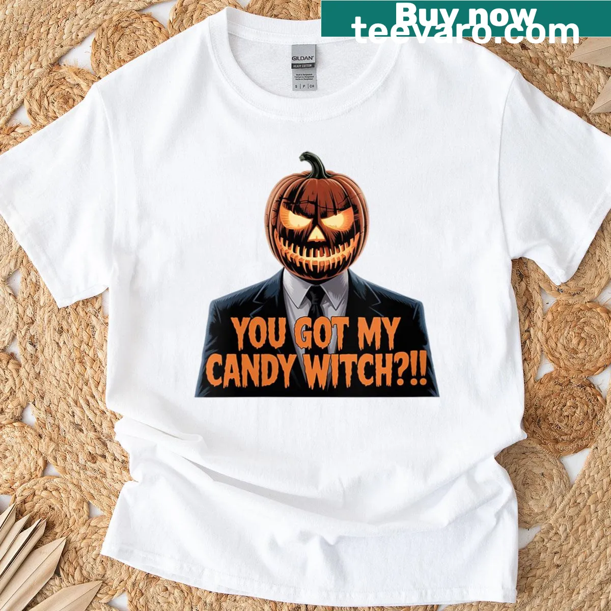 Funny Halloween tee with the phrase Witch Better Have My Candy — on a men's t-shirt
