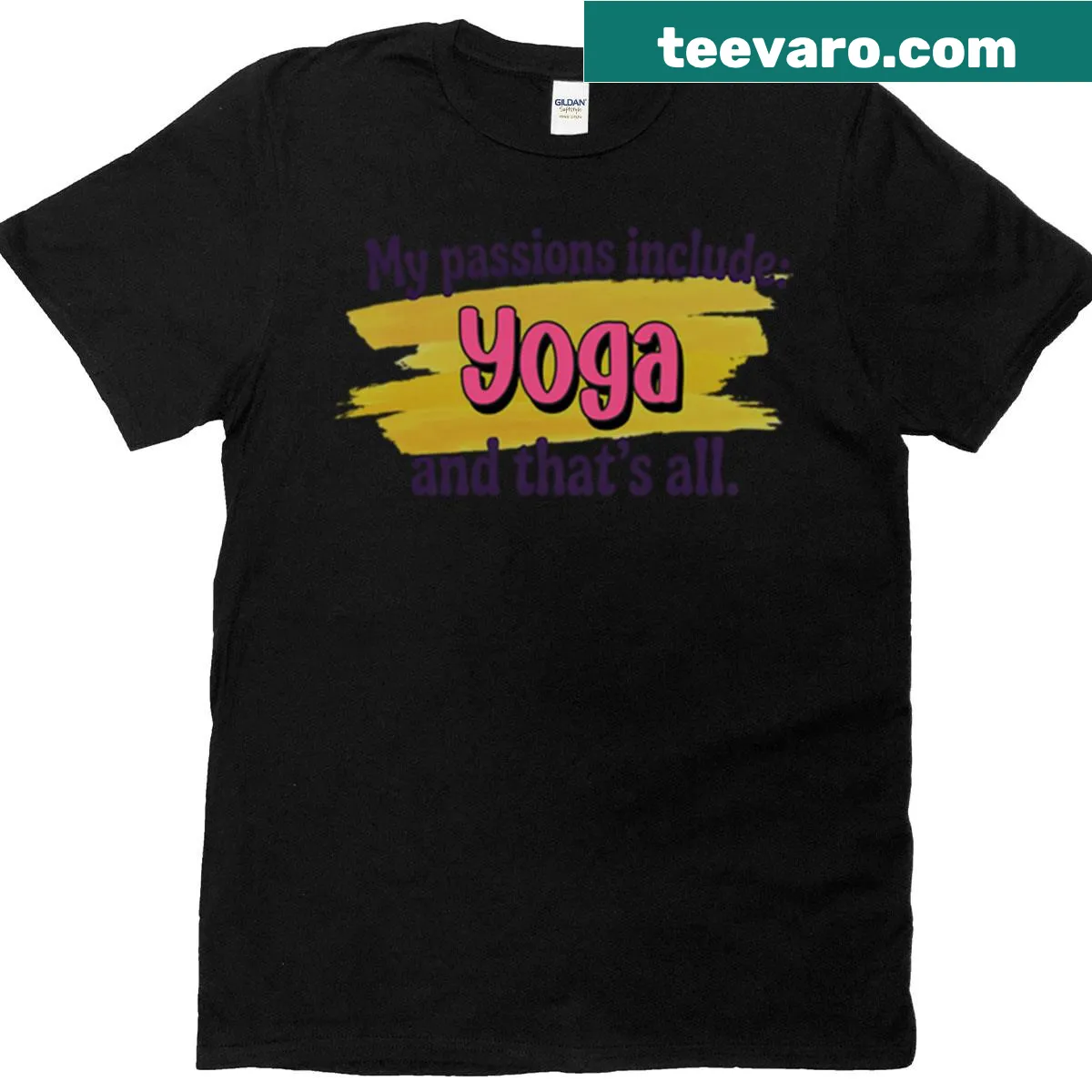 T-shirt with the quote 'Yoga Is My Passion' in a simple design — on a men's t-shirt