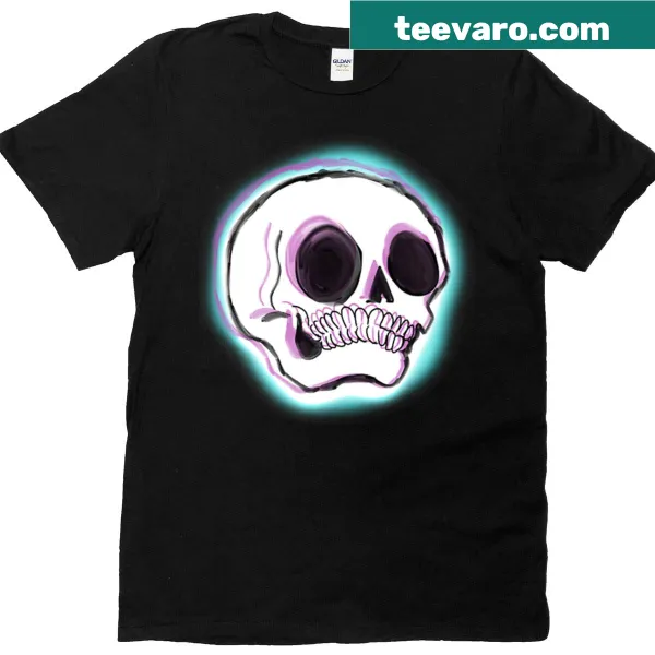 Bold acid skull graphic on a trendy t-shirt
