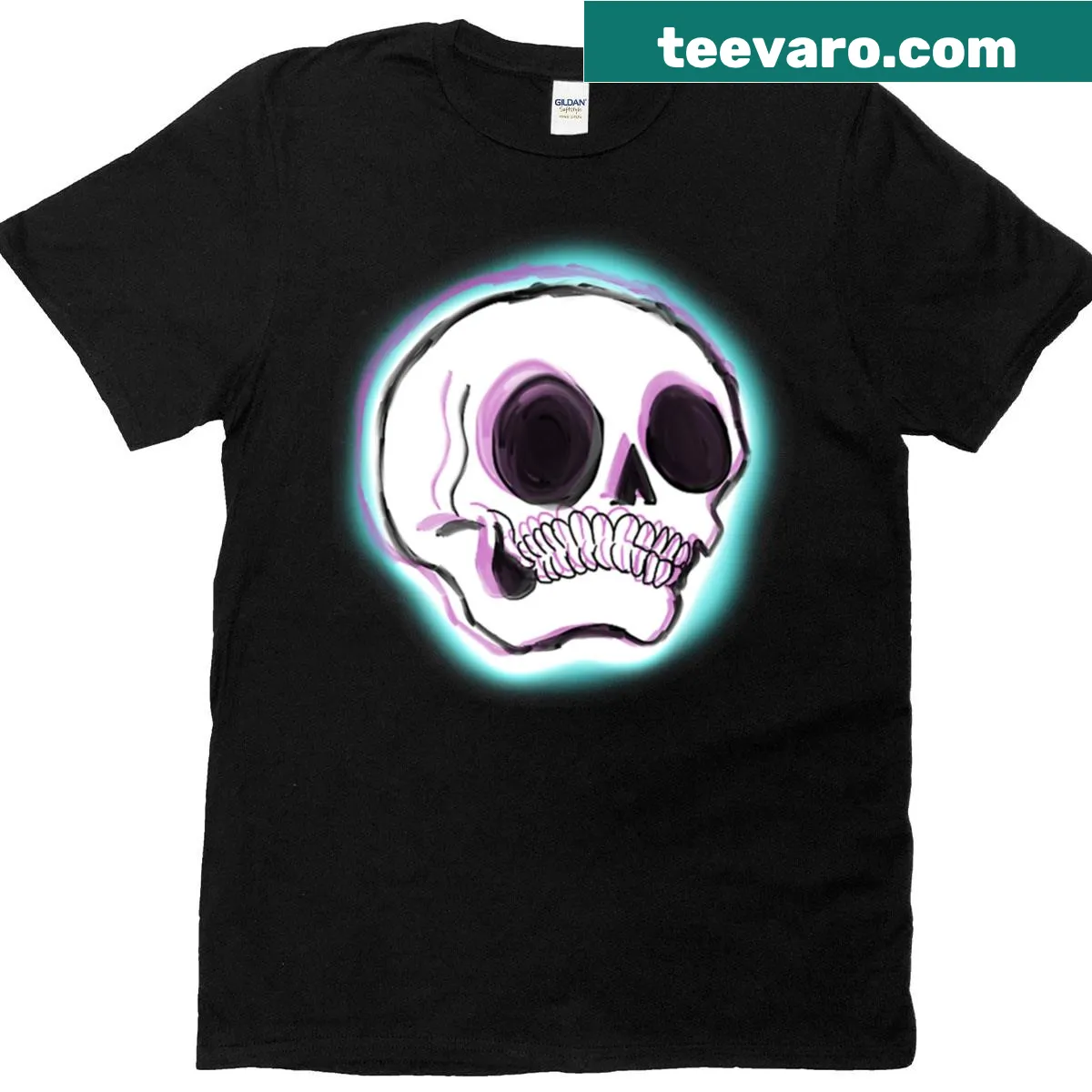 Bold acid skull graphic on a trendy t-shirt — on a men's t-shirt