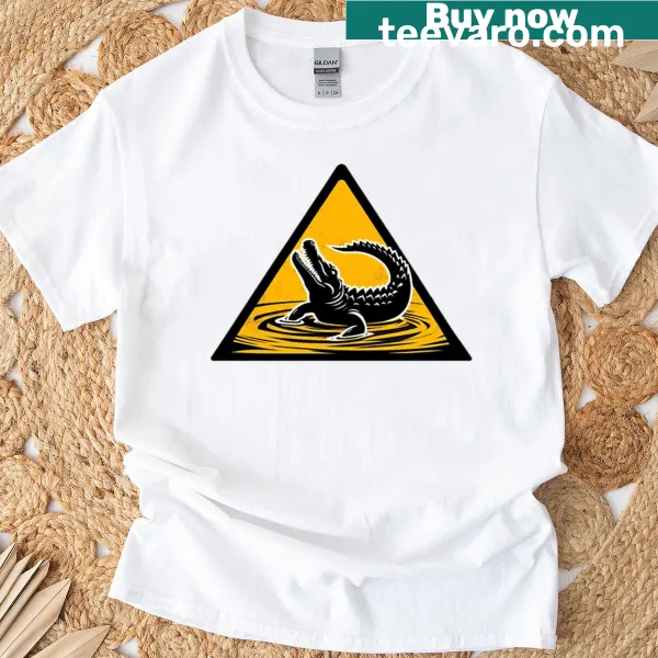 Grunge-style alligator graphic on an Alcatraz-themed t-shirt