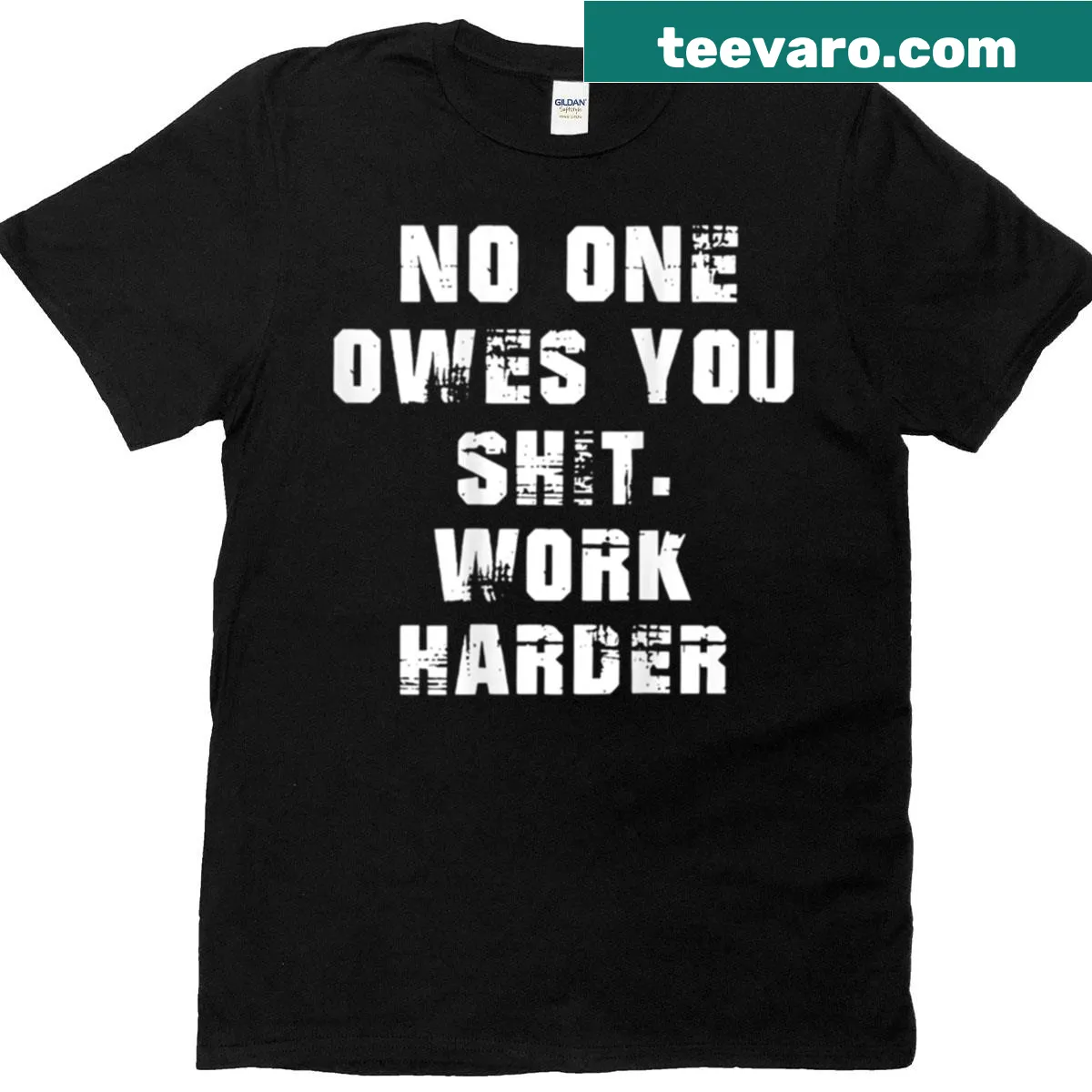 Funny oversized t-shirt with motivational quote design — on a men's t-shirt
